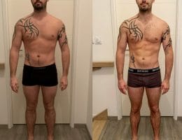 Évolution physique avant après — Coach NutriSport