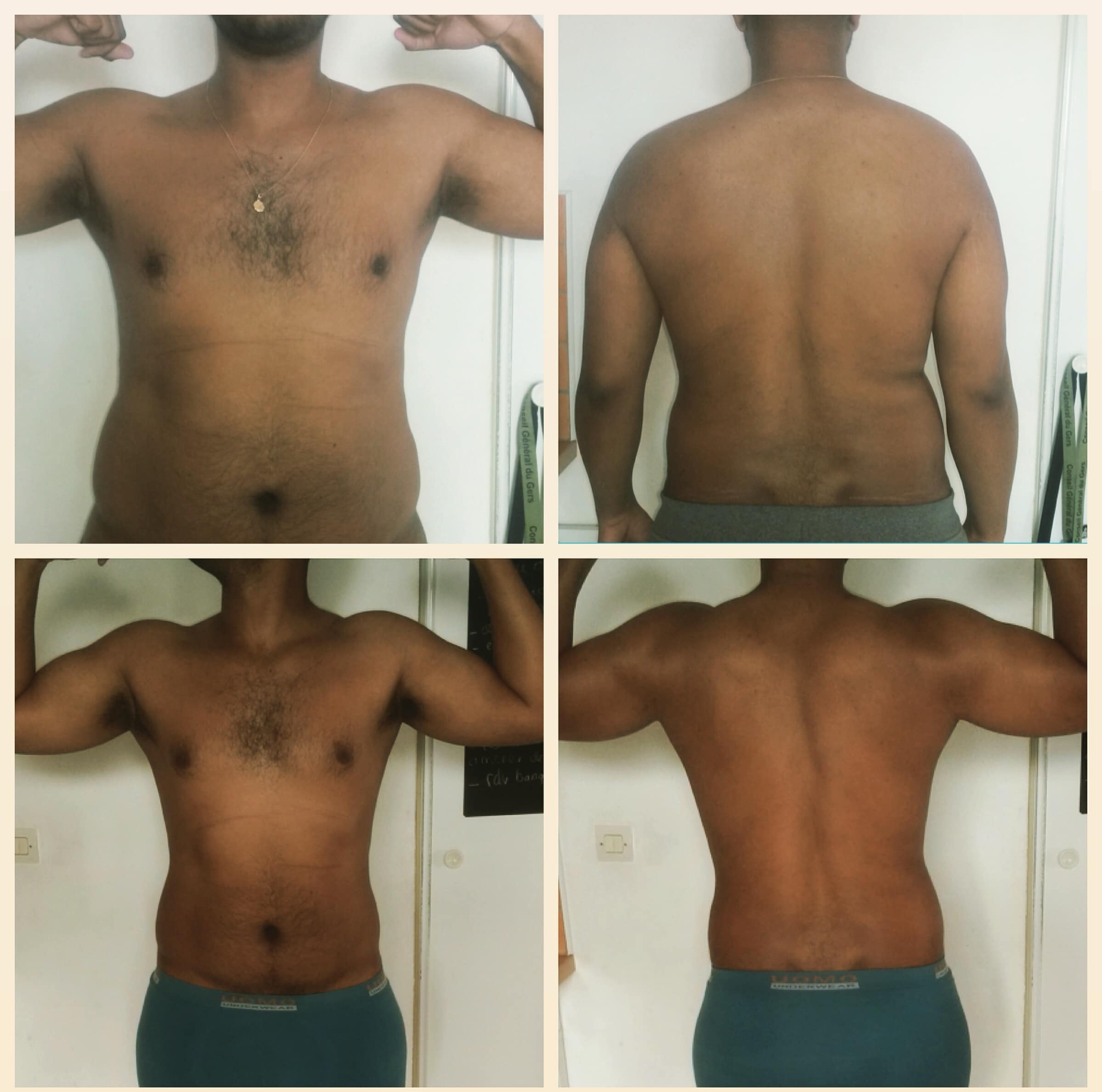 Évolution physique avant après — Coach NutriSport