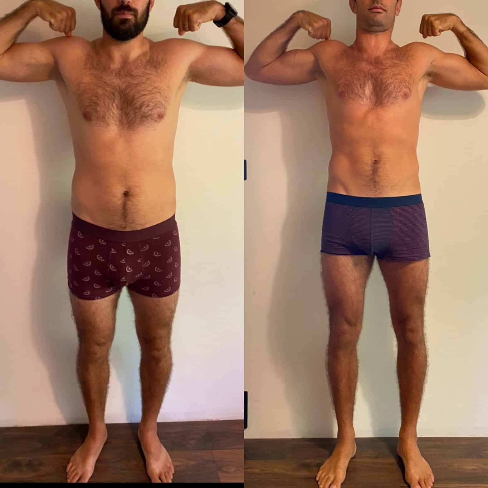Évolution physique avant après — Coach NutriSport