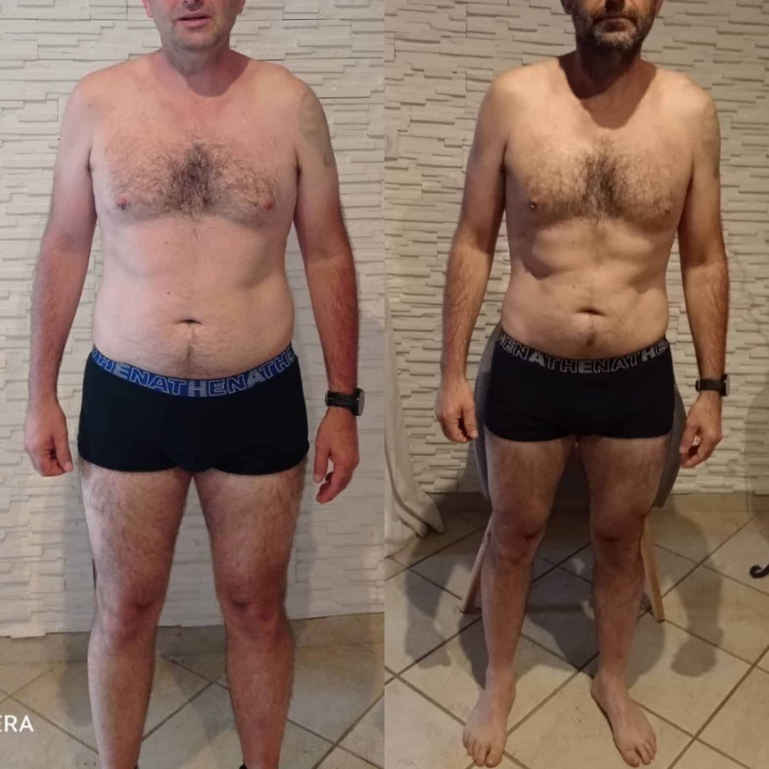 Évolution physique avant après — Coach NutriSport