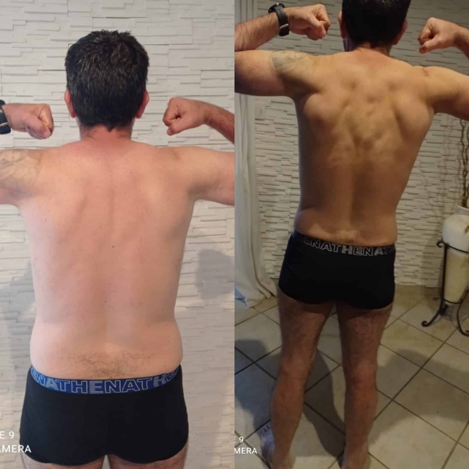 Évolution physique avant après — Coach NutriSport