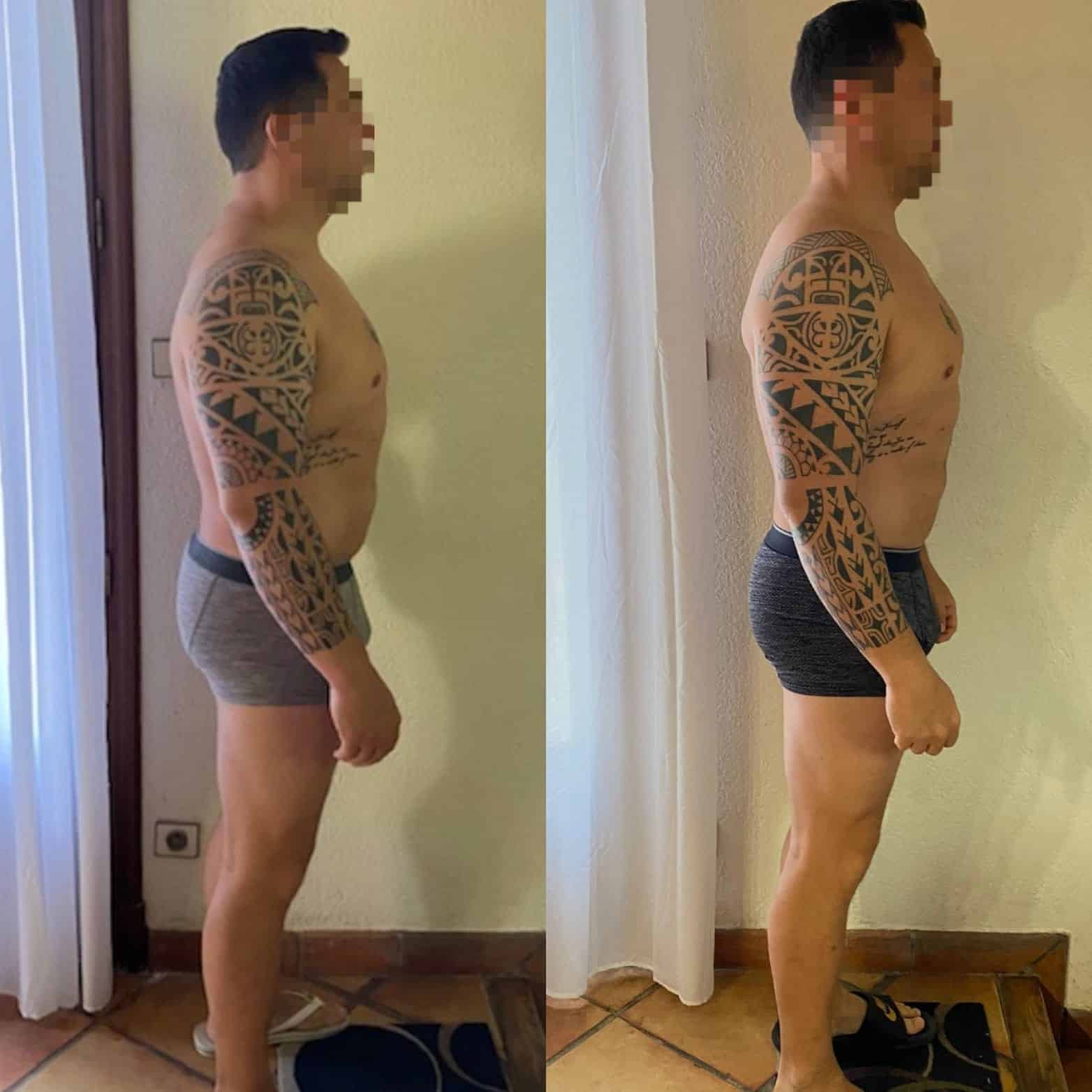 Évolution physique avant après — Coach NutriSport
