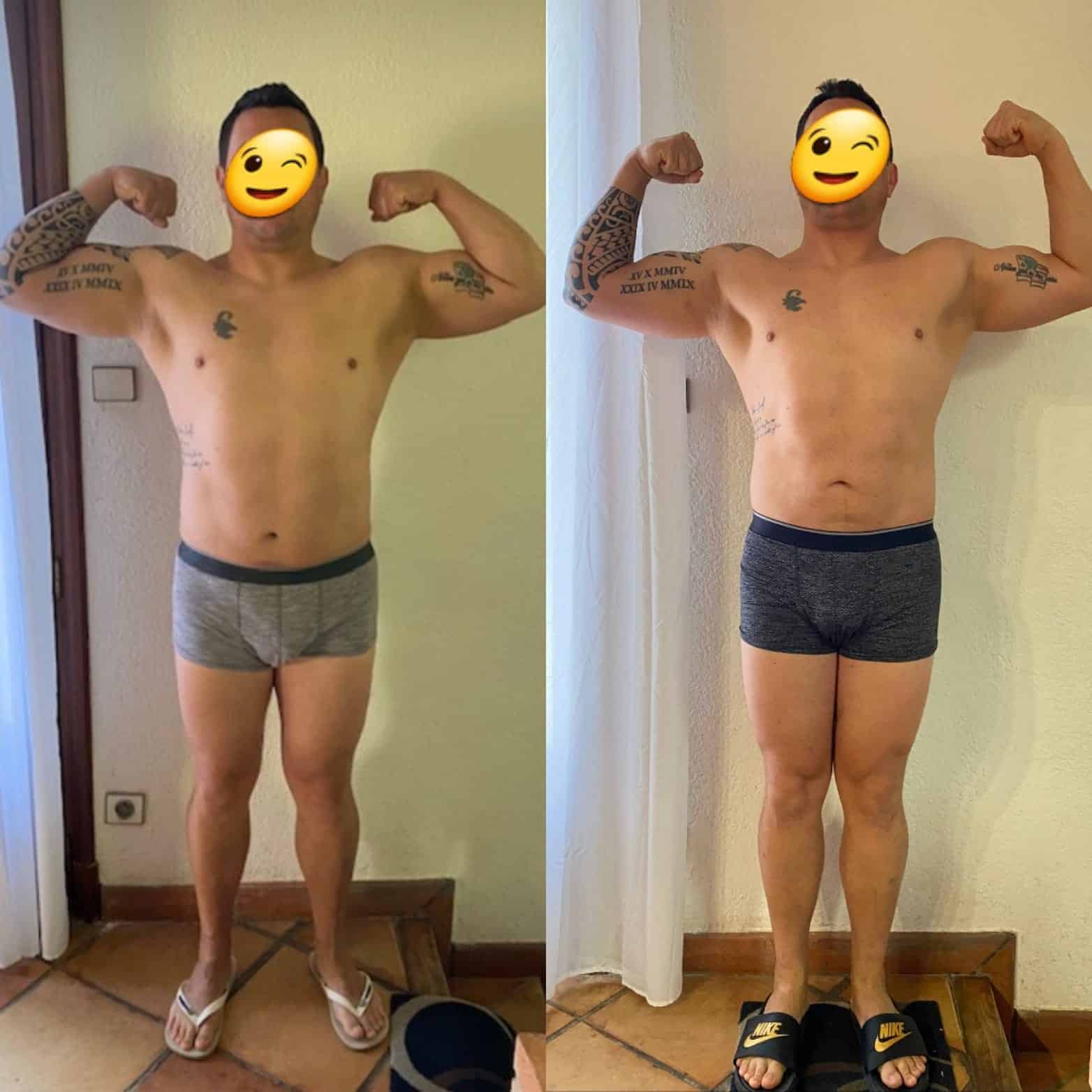 Évolution physique avant après — Coach NutriSport