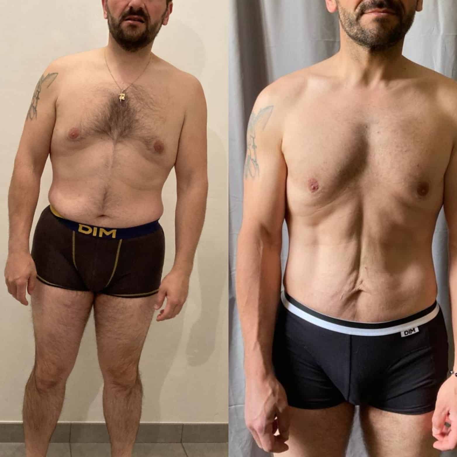 Perte de poids avant après — Coach NutriSport