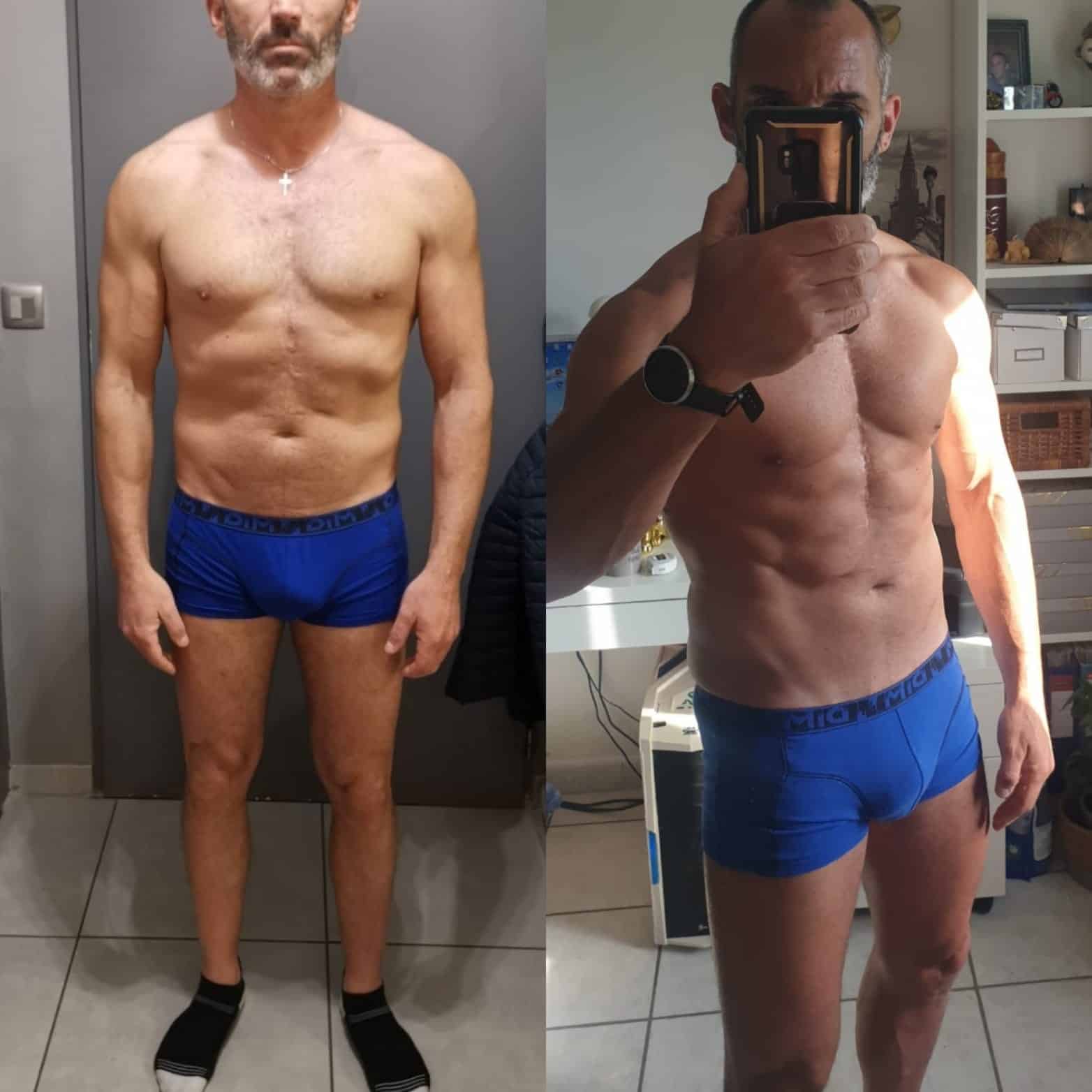 Transformation physique avant après — Coach NutriSport