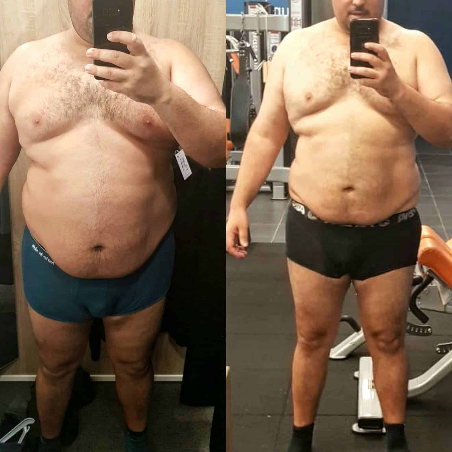 Perte de poids avant après — Coach NutriSport