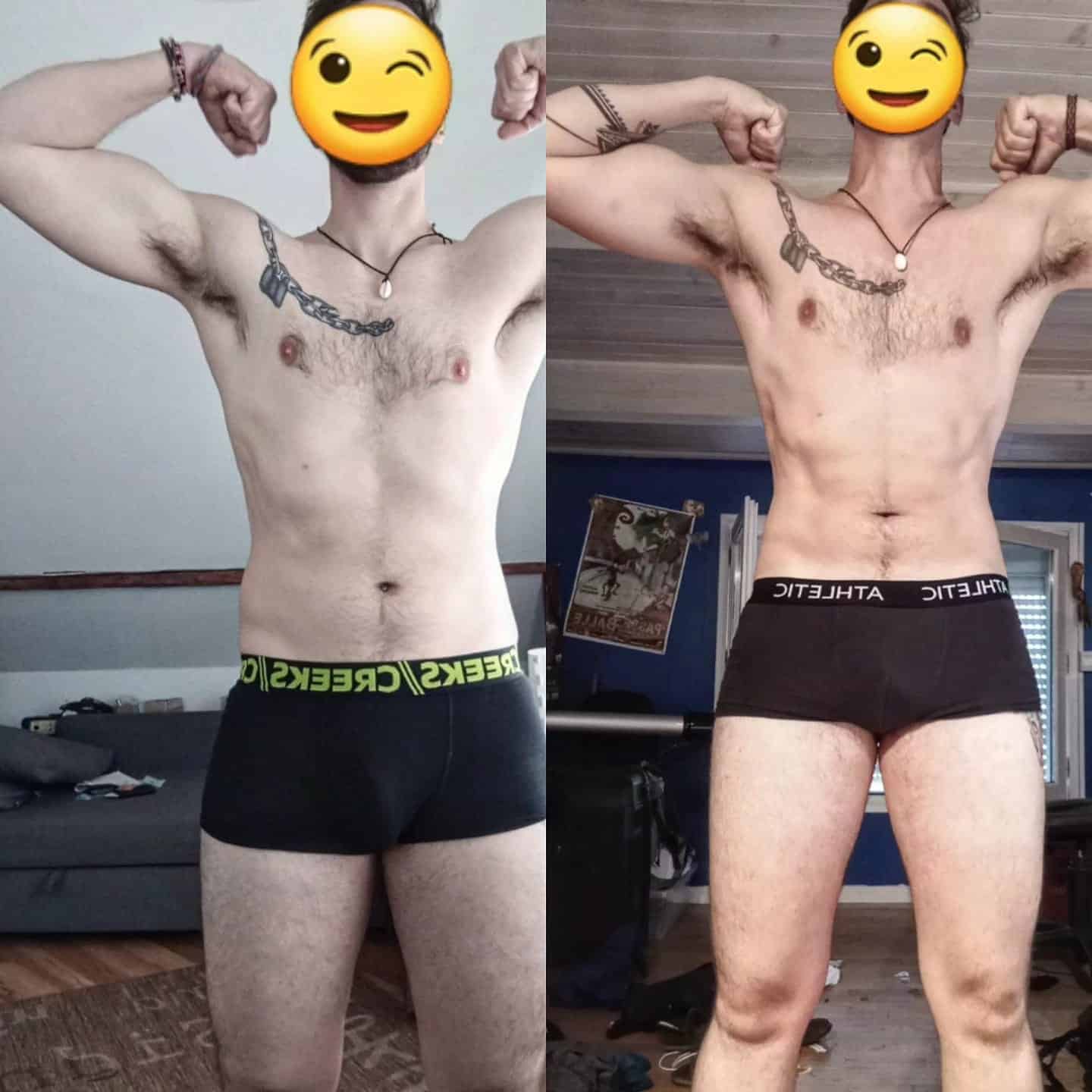 Évolution physique avant après — Coach NutriSport