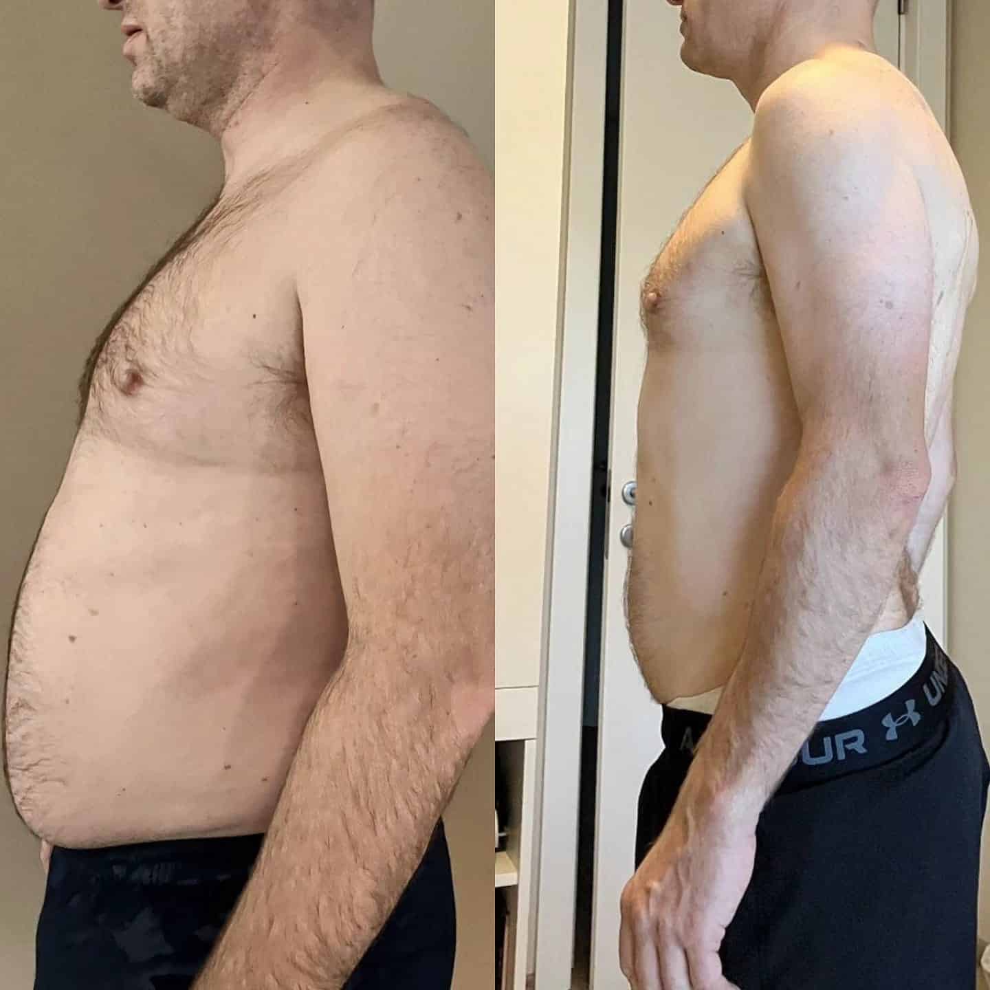 Transformation physique avant après — Coach NutriSport