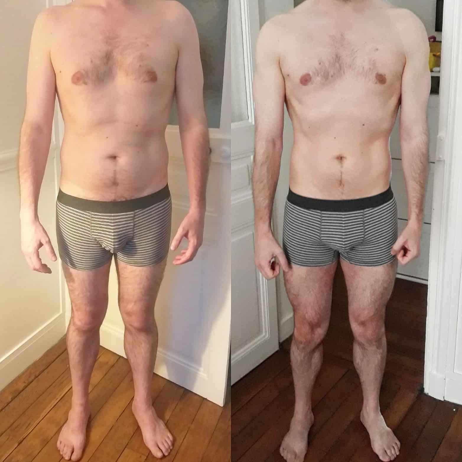 Transformation physique avant après — Coach NutriSport