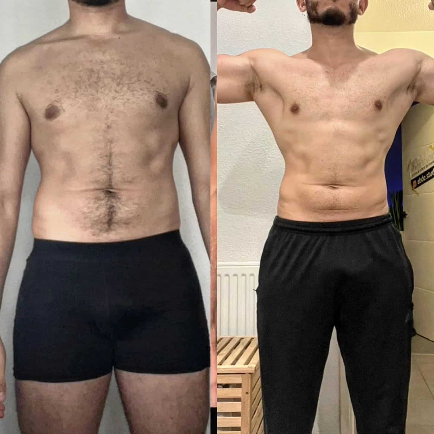 Transformation physique avant après — Coach NutriSport
