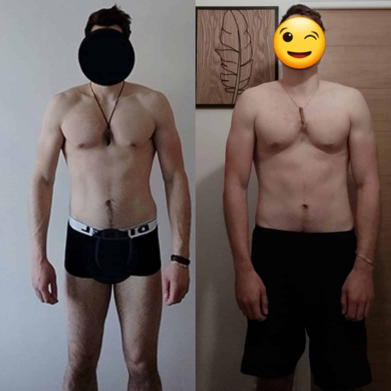 Transformation physique avant après — Coach NutriSport