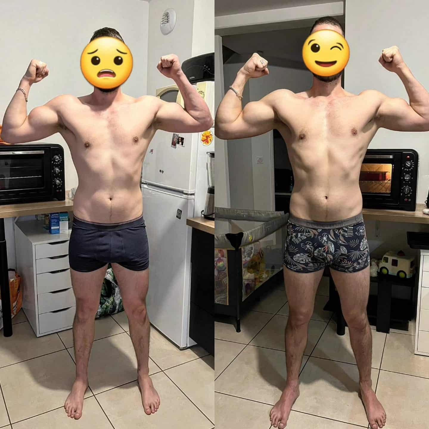 Transformation physique avant après — Coach NutriSport
