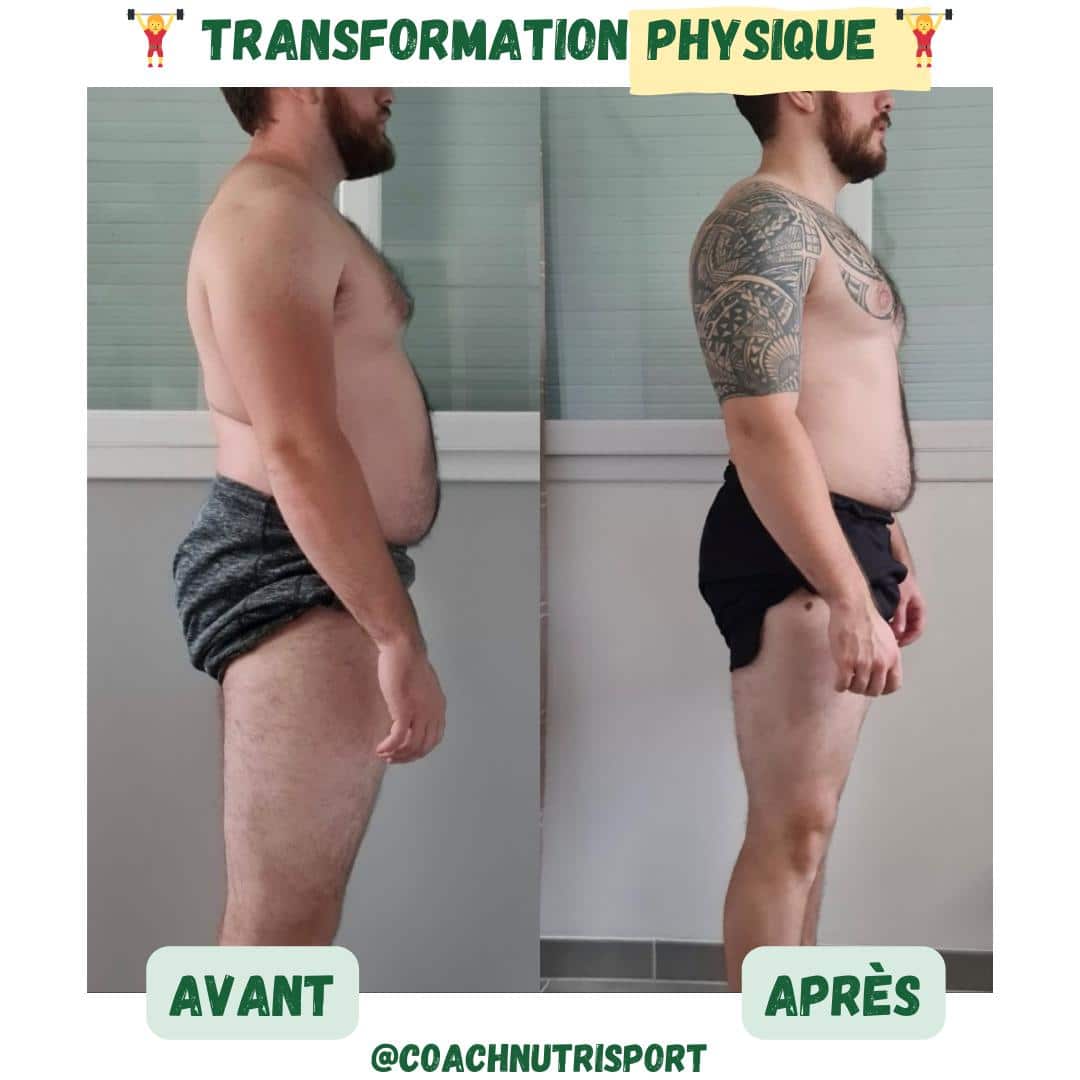 Perte de poids avant après — Coach NutriSport