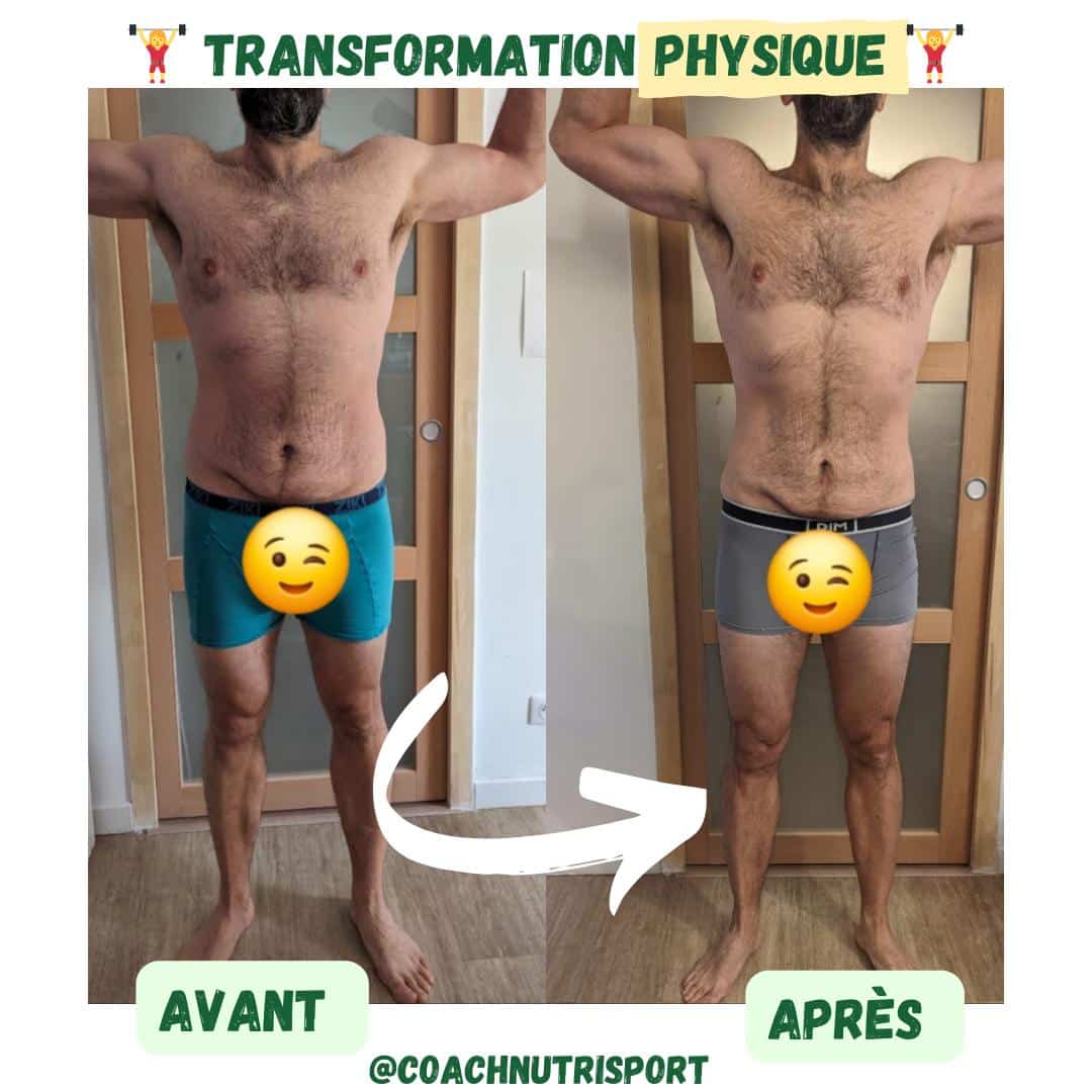 Perte de poids avant après — Coach NutriSport