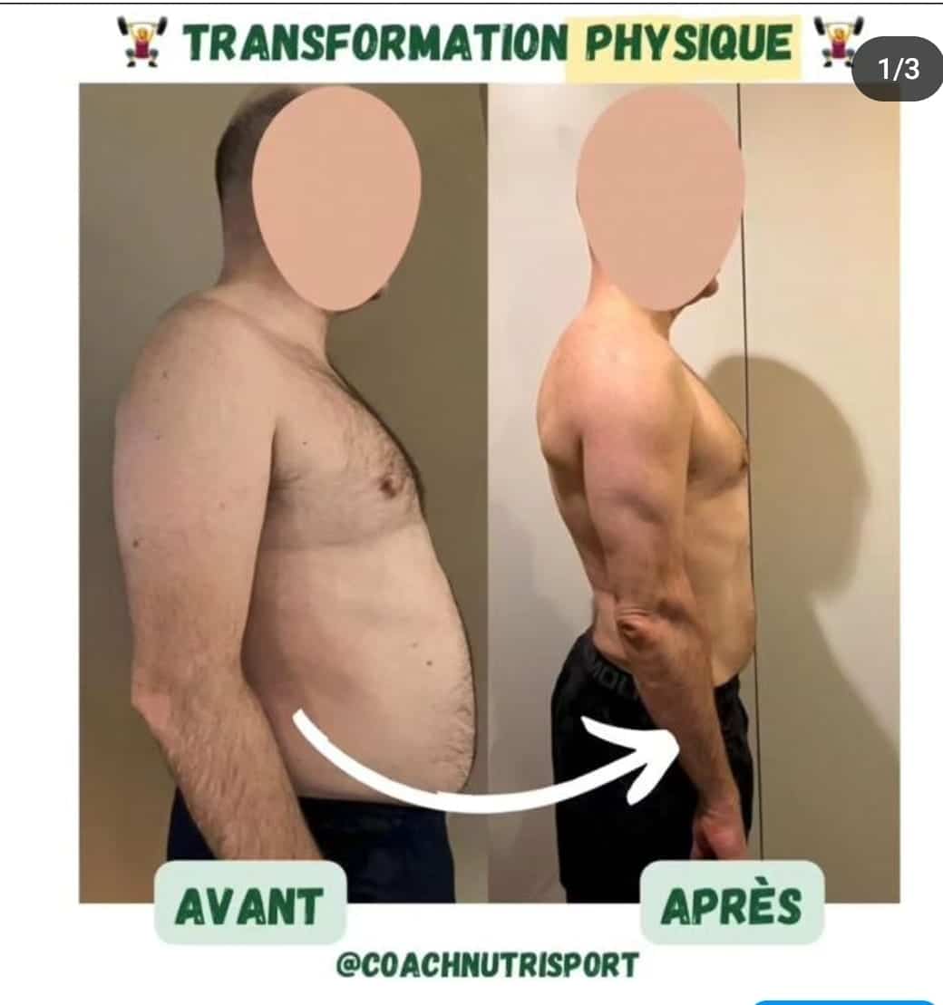 Évolution physique avant après — Coach NutriSport