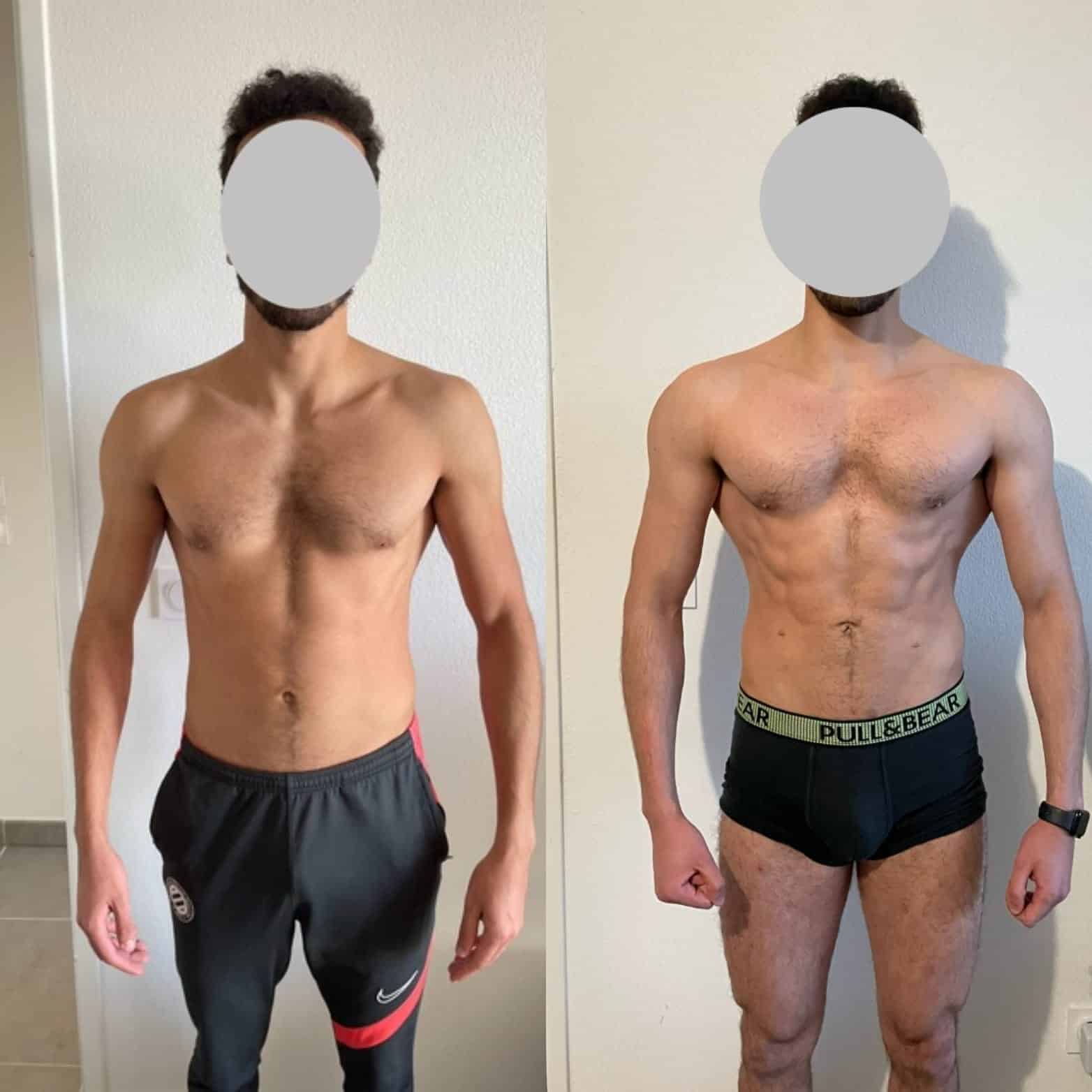 Perte de poids avant après — Coach NutriSport