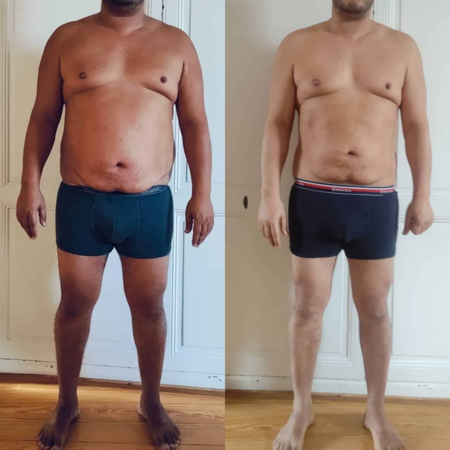 Transformation physique avant après — Coach NutriSport