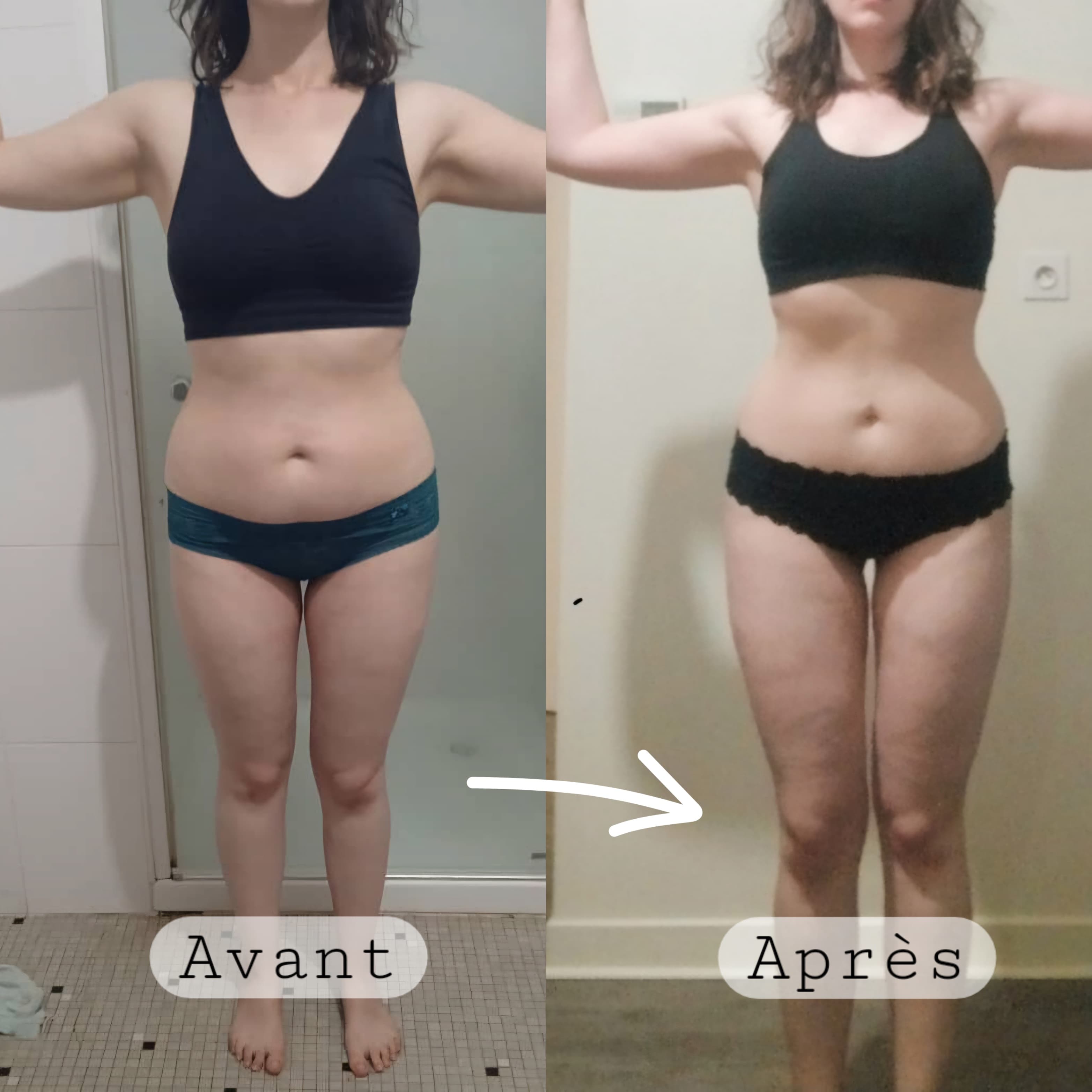 Évolution physique avant après — Coach NutriSport