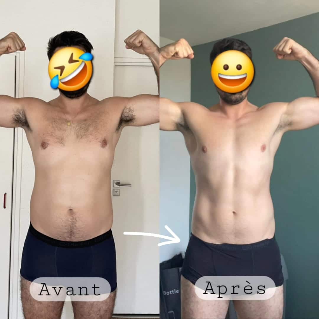 Transformation physique avant après — Coach NutriSport