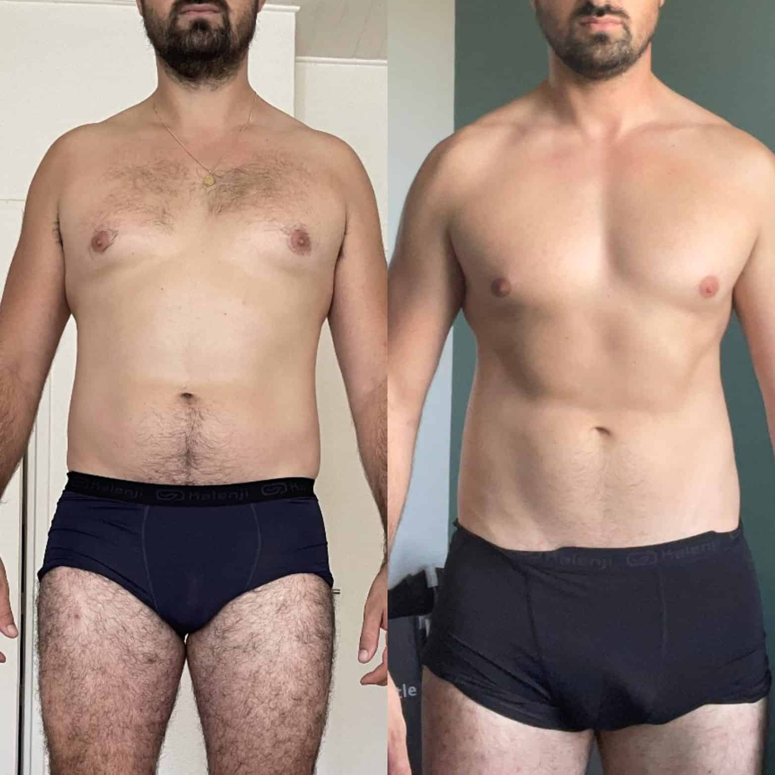 Perte de poids avant après — Coach NutriSport