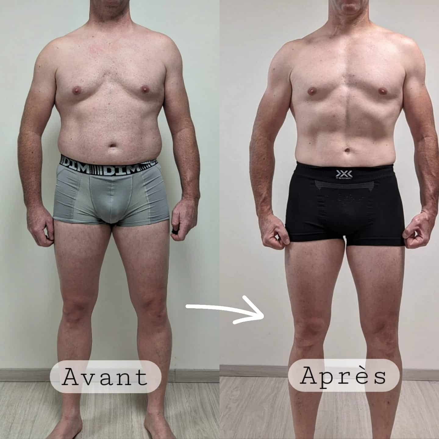 Perte de poids avant après — Coach NutriSport