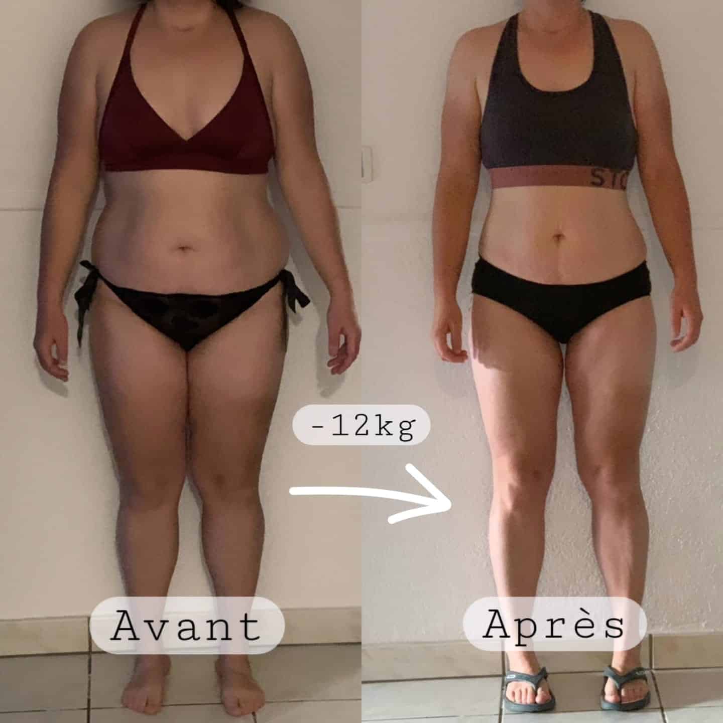 Perte de poids avant après — Coach NutriSport