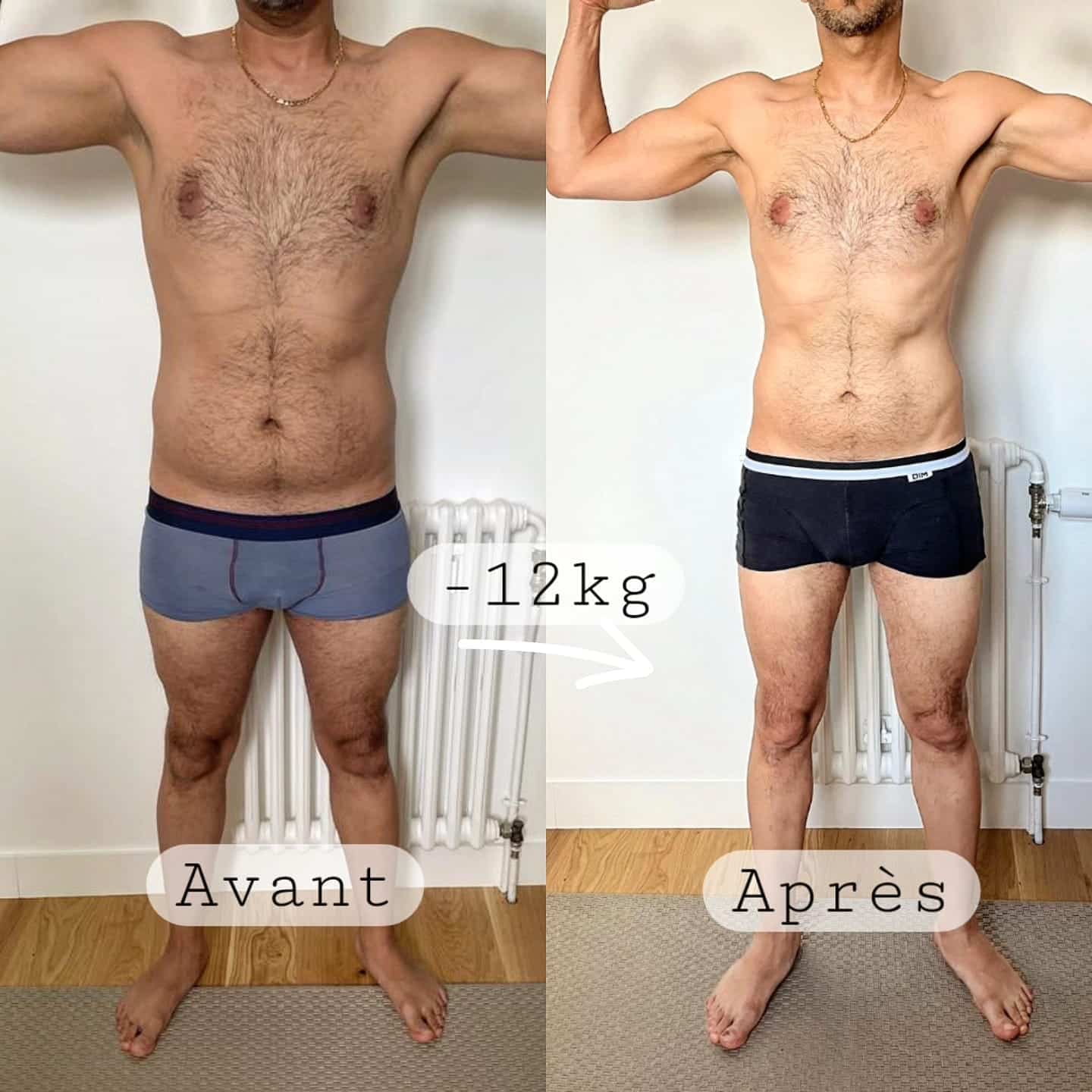 Perte de poids avant après — Coach NutriSport