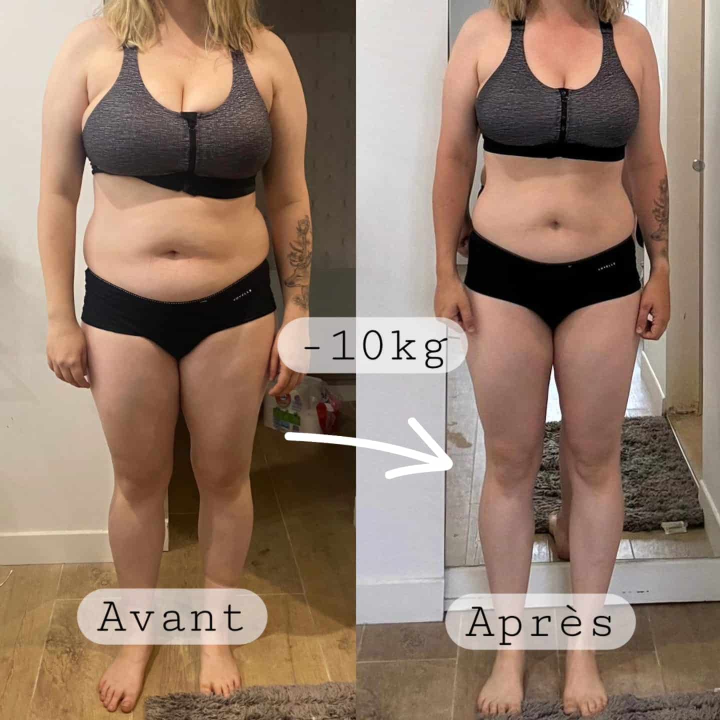 Évolution physique avant après — Coach NutriSport
