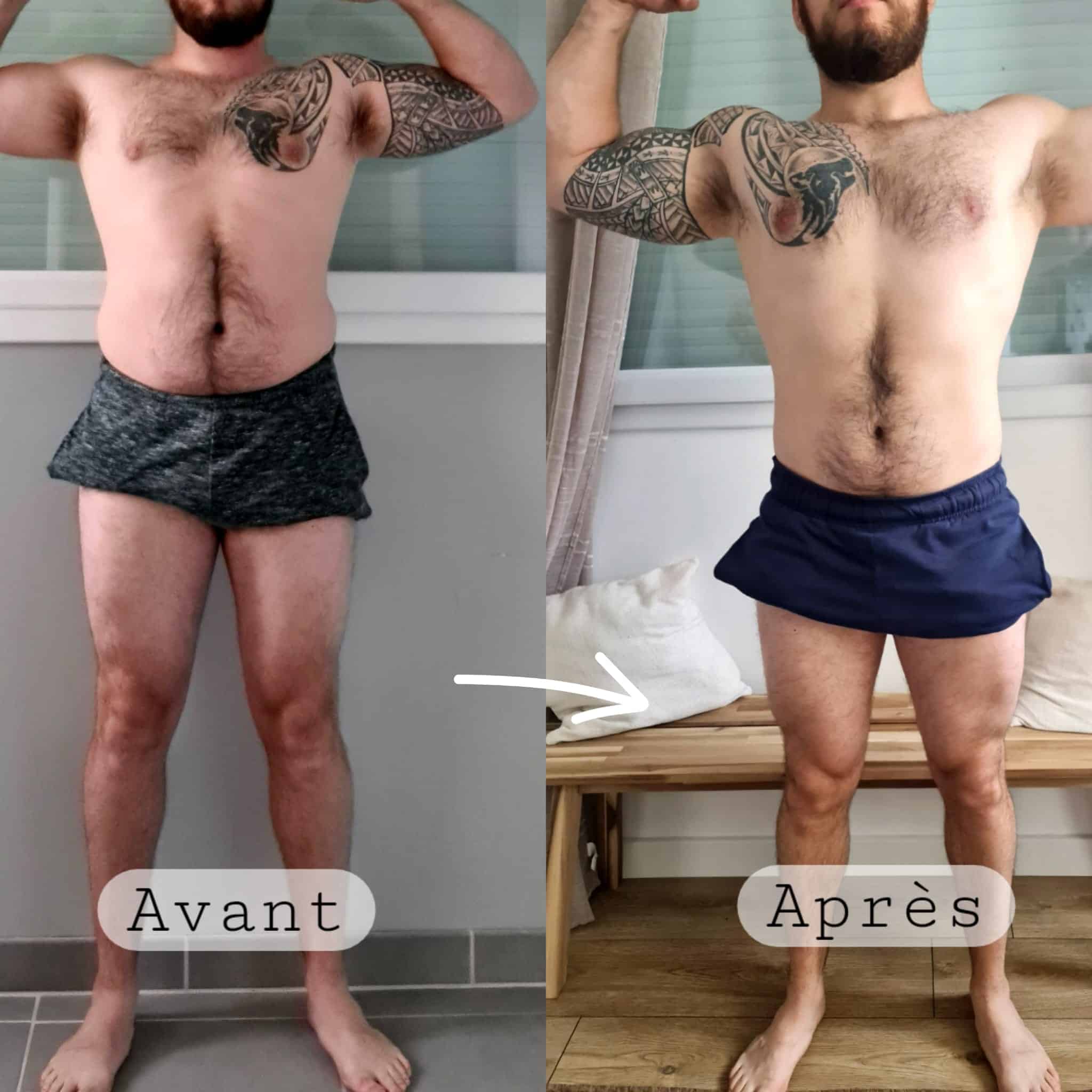 Perte de poids avant après — Coach NutriSport