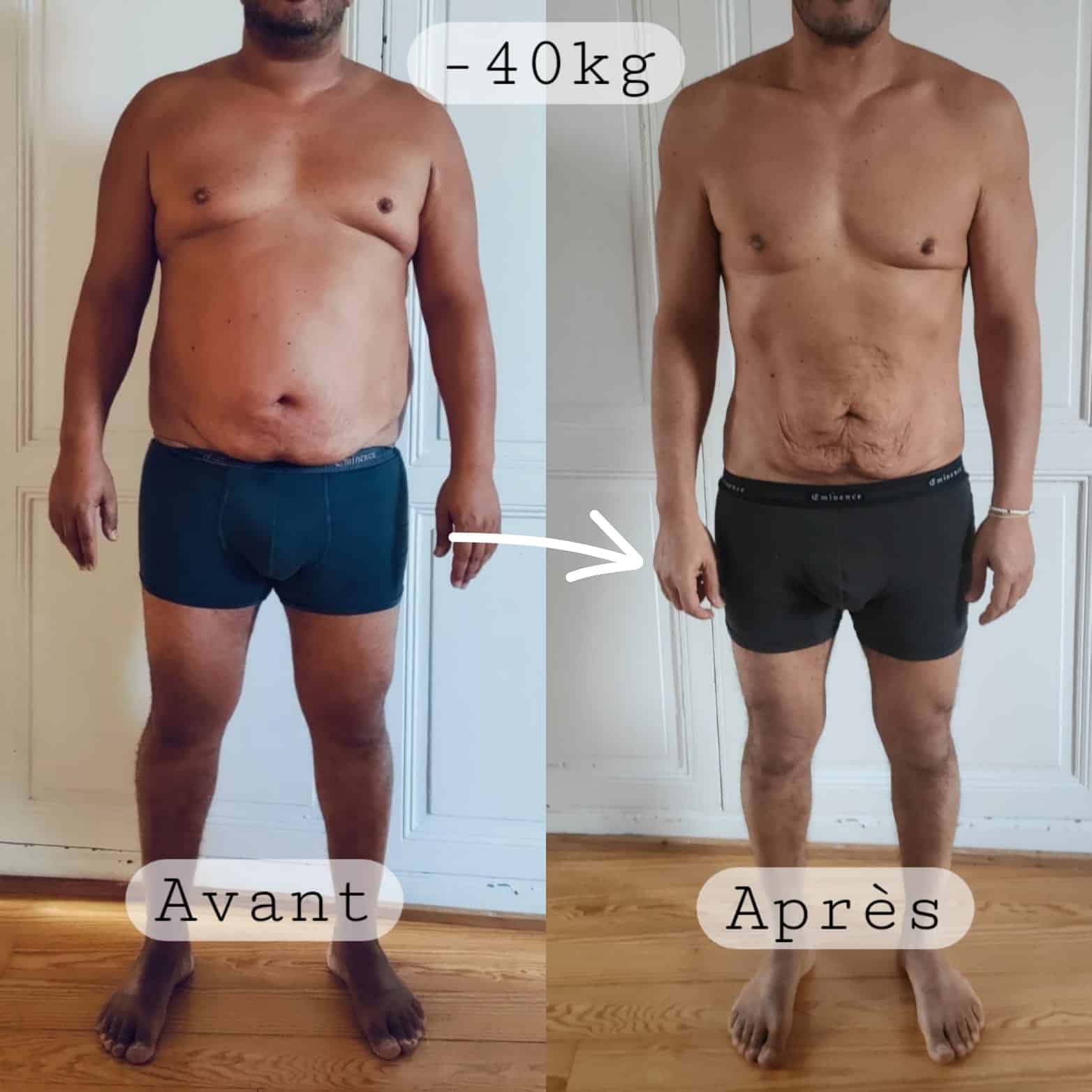 Évolution physique avant après — Coach NutriSport