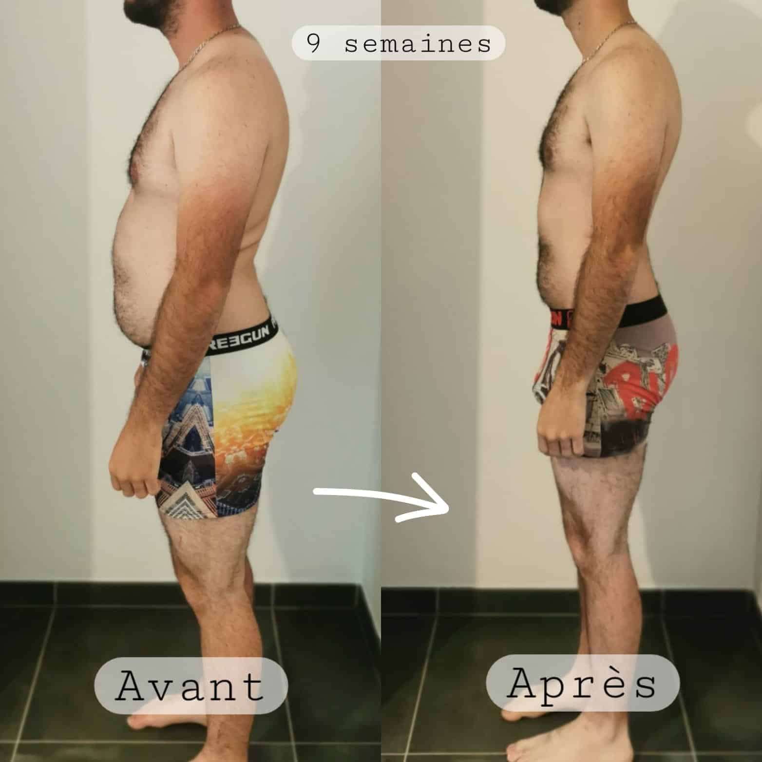 Évolution physique avant après — Coach NutriSport