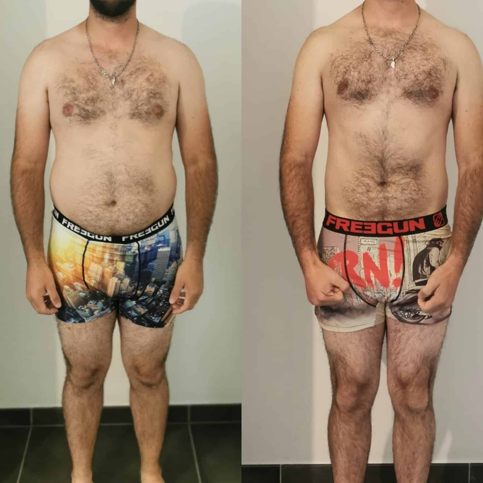 Évolution physique avant après — Coach NutriSport