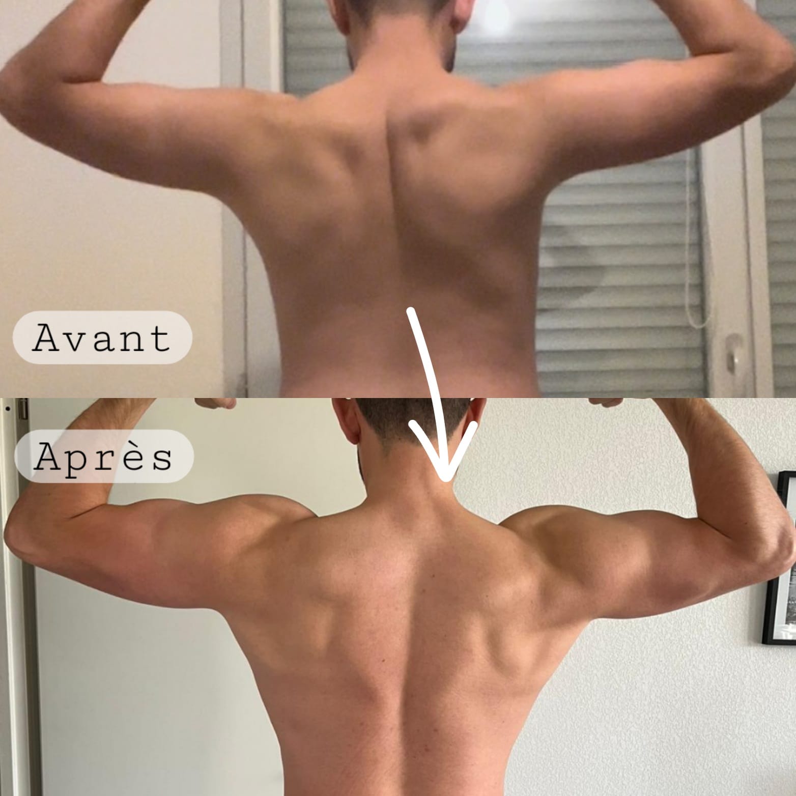 Évolution physique avant après — Coach NutriSport