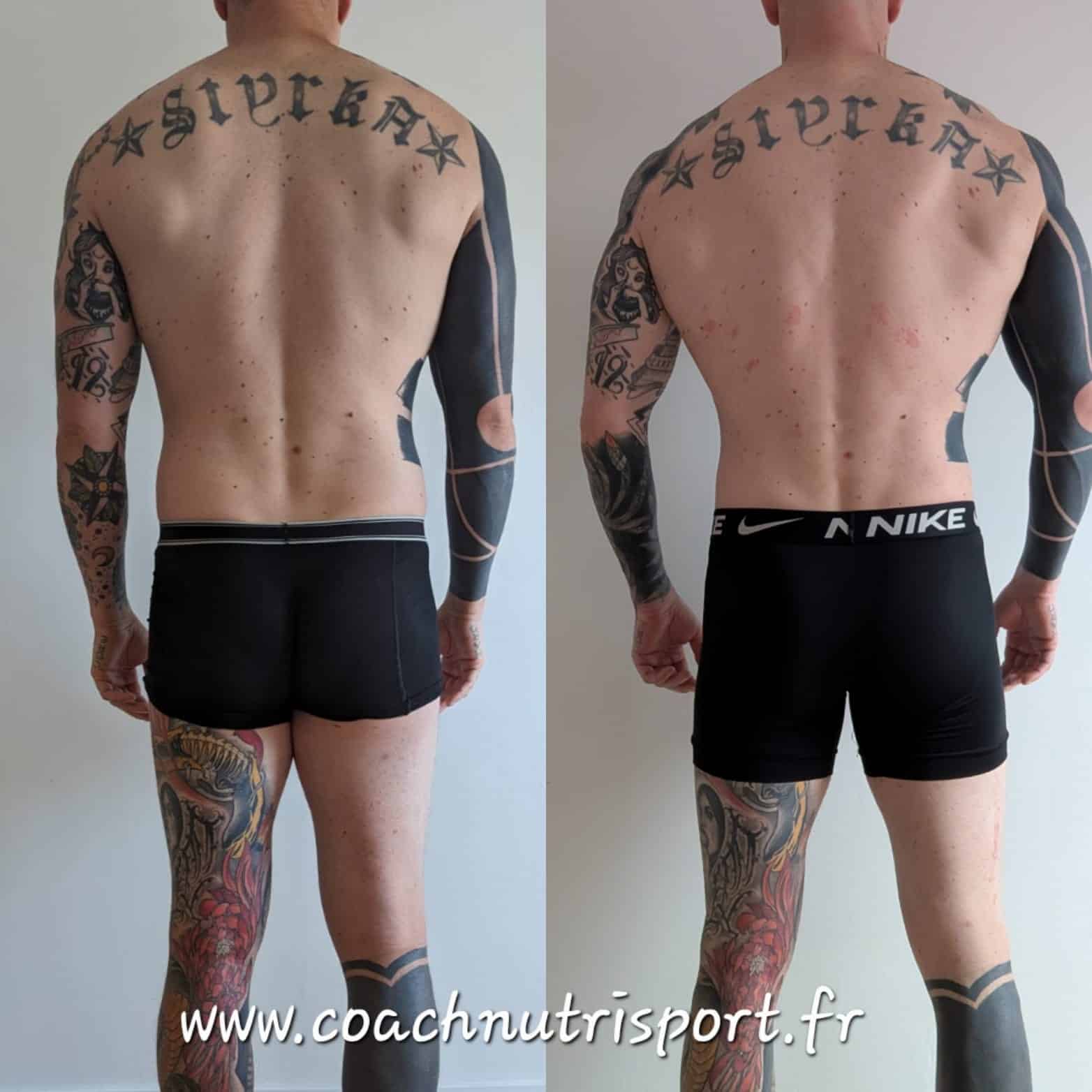 Évolution physique avant après — Coach NutriSport