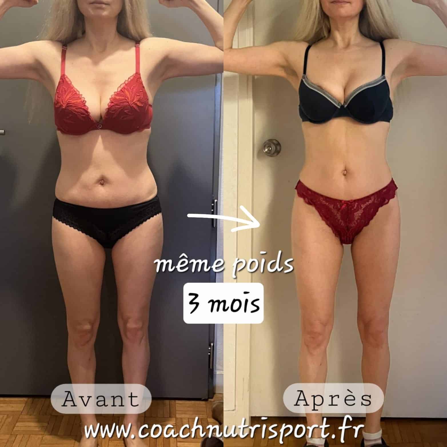 Évolution physique avant après — Coach NutriSport