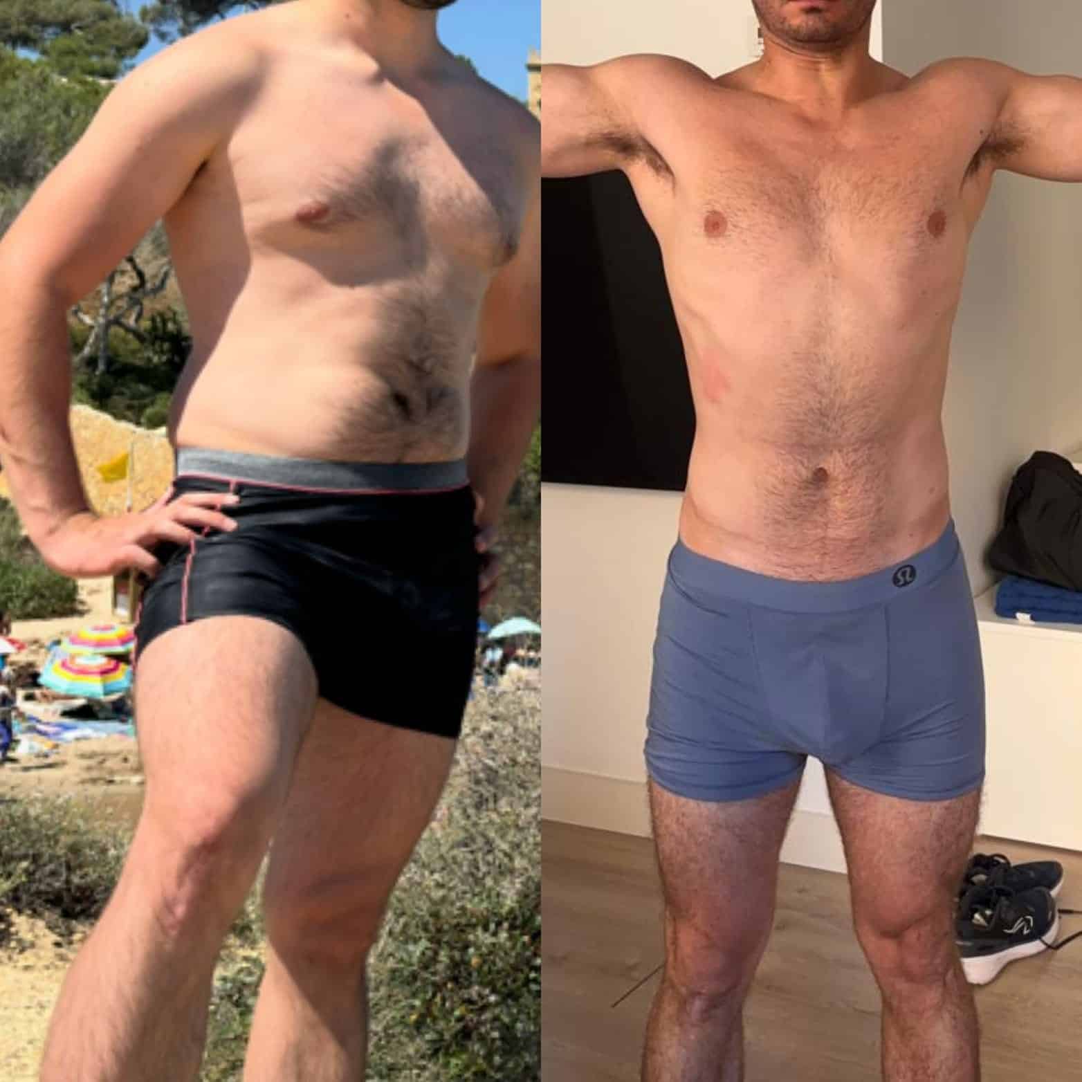 Évolution physique avant après — Coach NutriSport