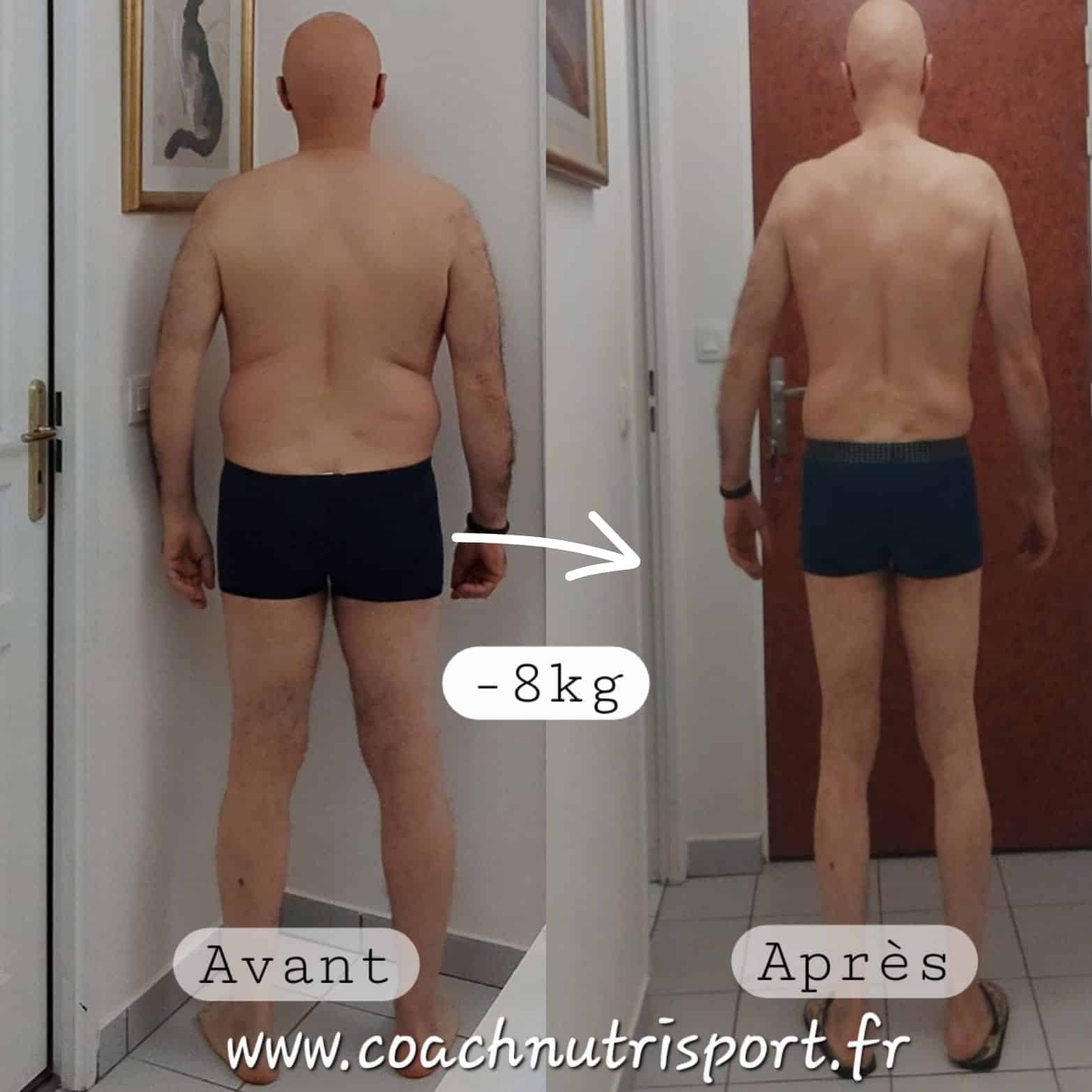 Perte de poids avant après — Coach NutriSport