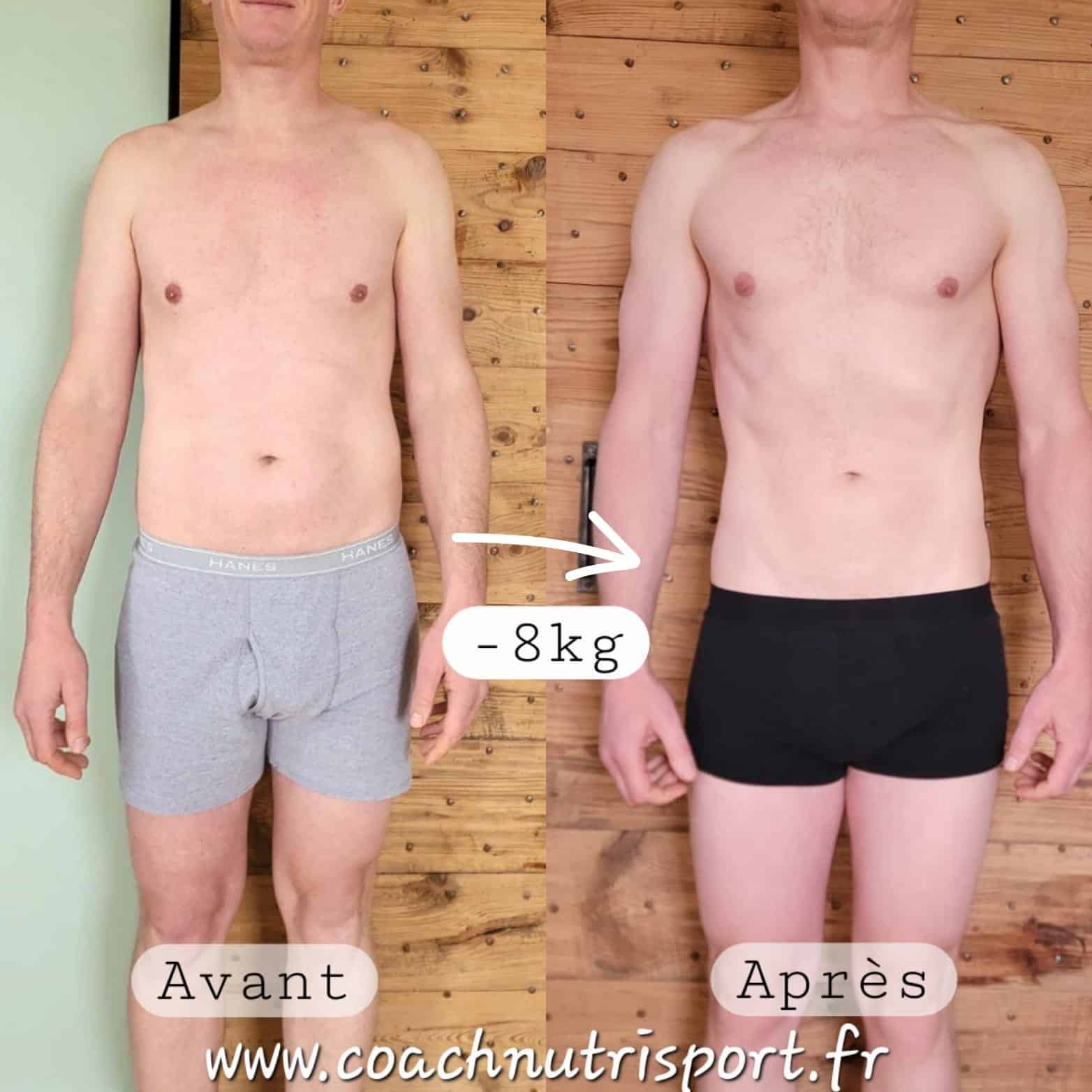 Évolution physique avant après — Coach NutriSport