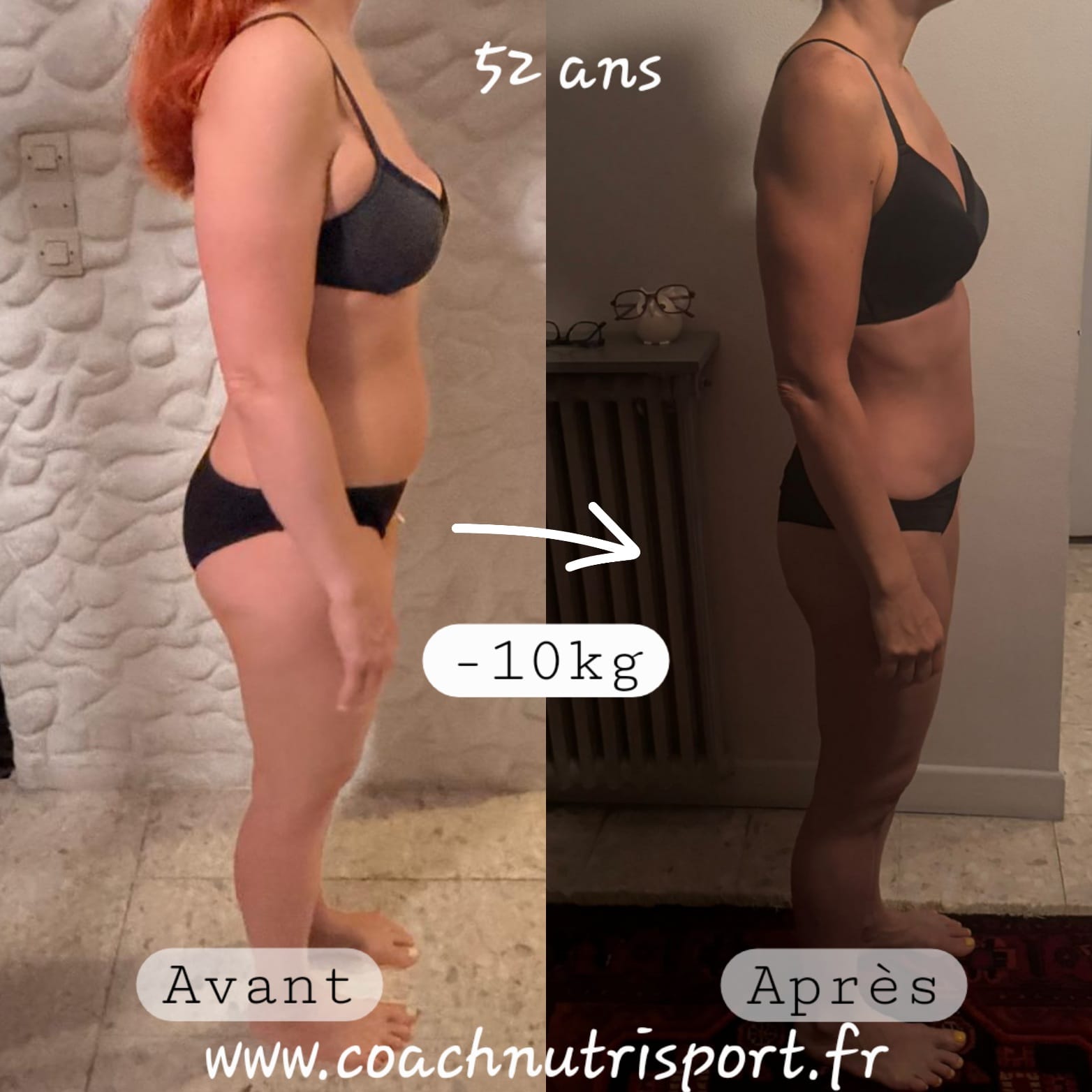 Évolution physique avant après — Coach NutriSport