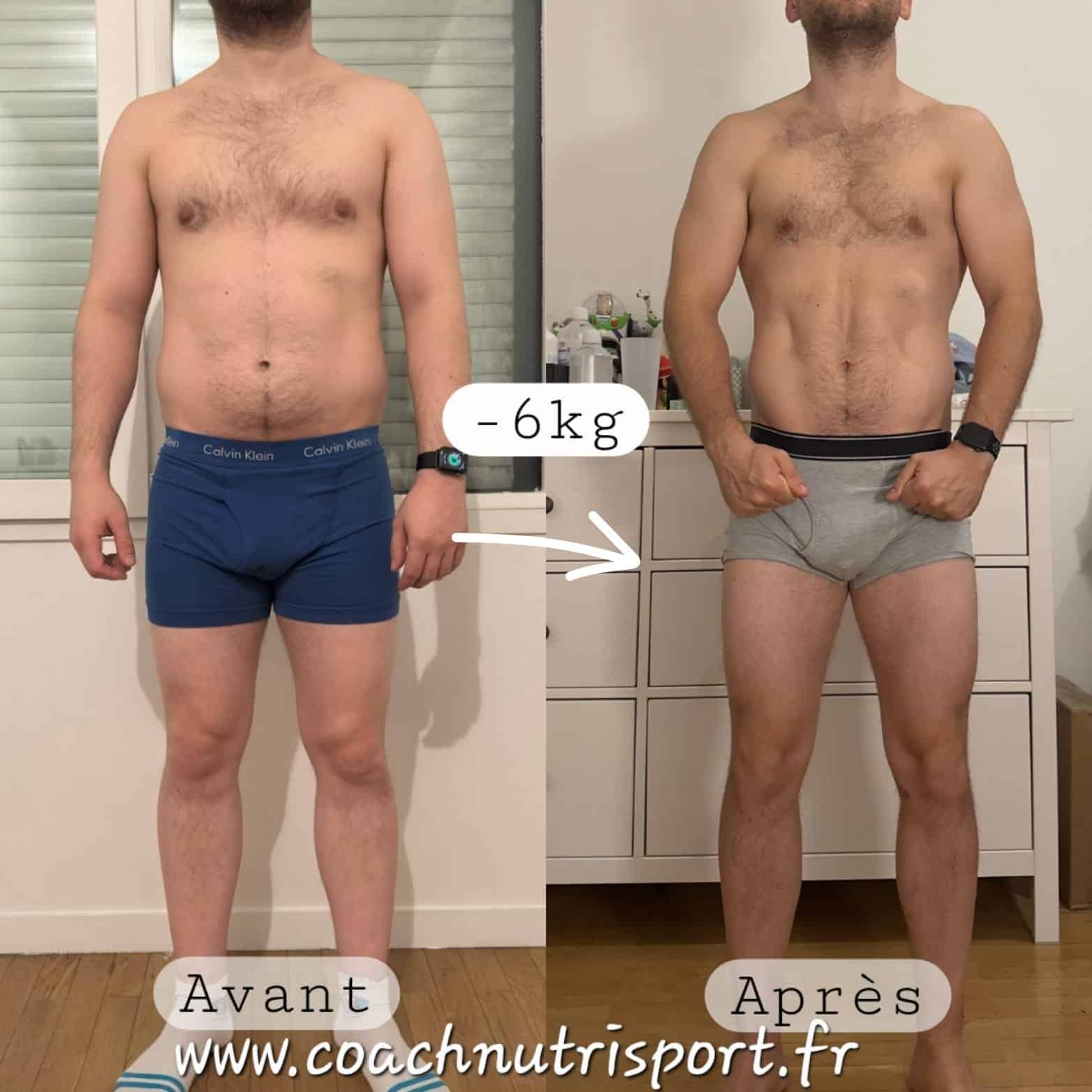 Évolution physique avant après — Coach NutriSport