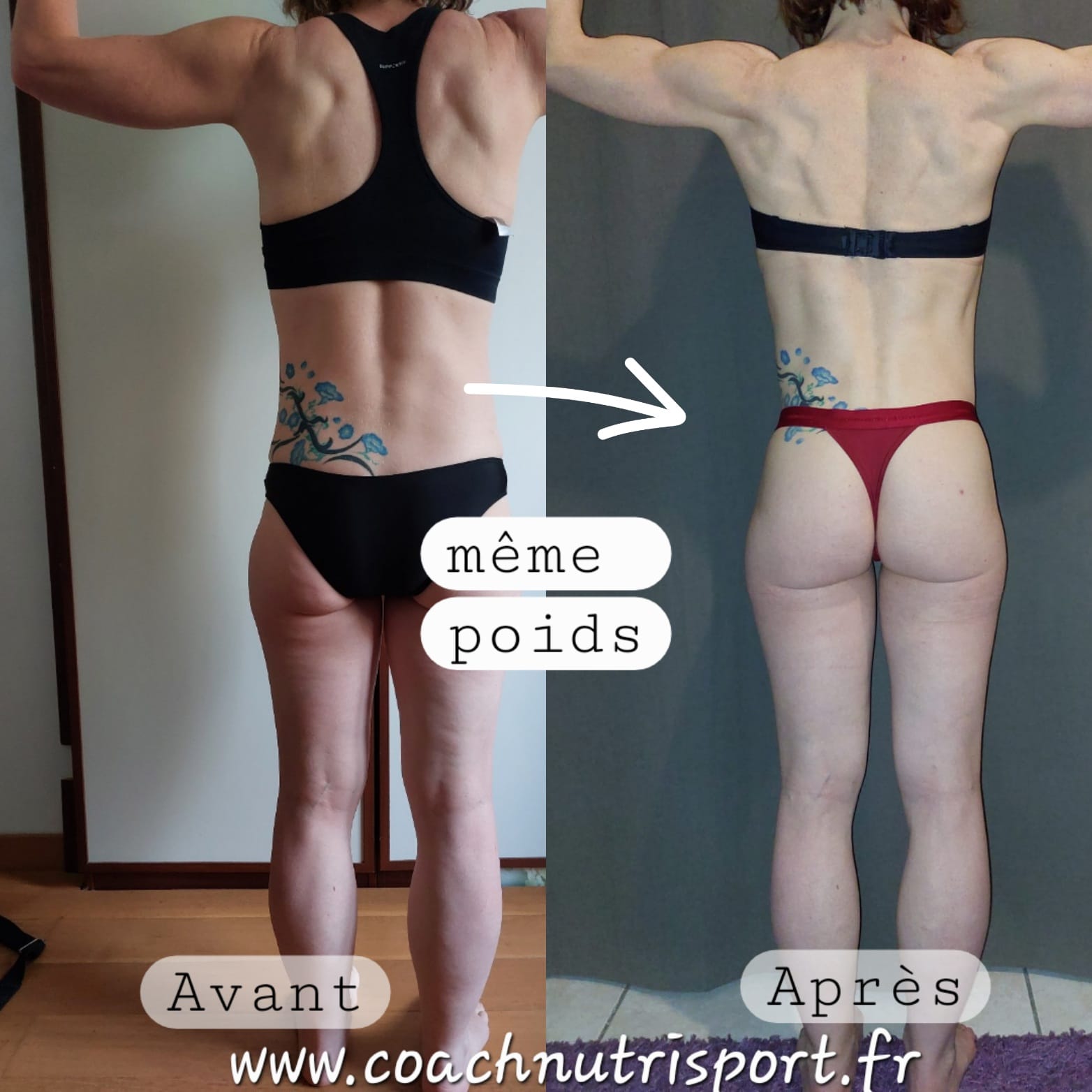 Évolution physique avant après — Coach NutriSport
