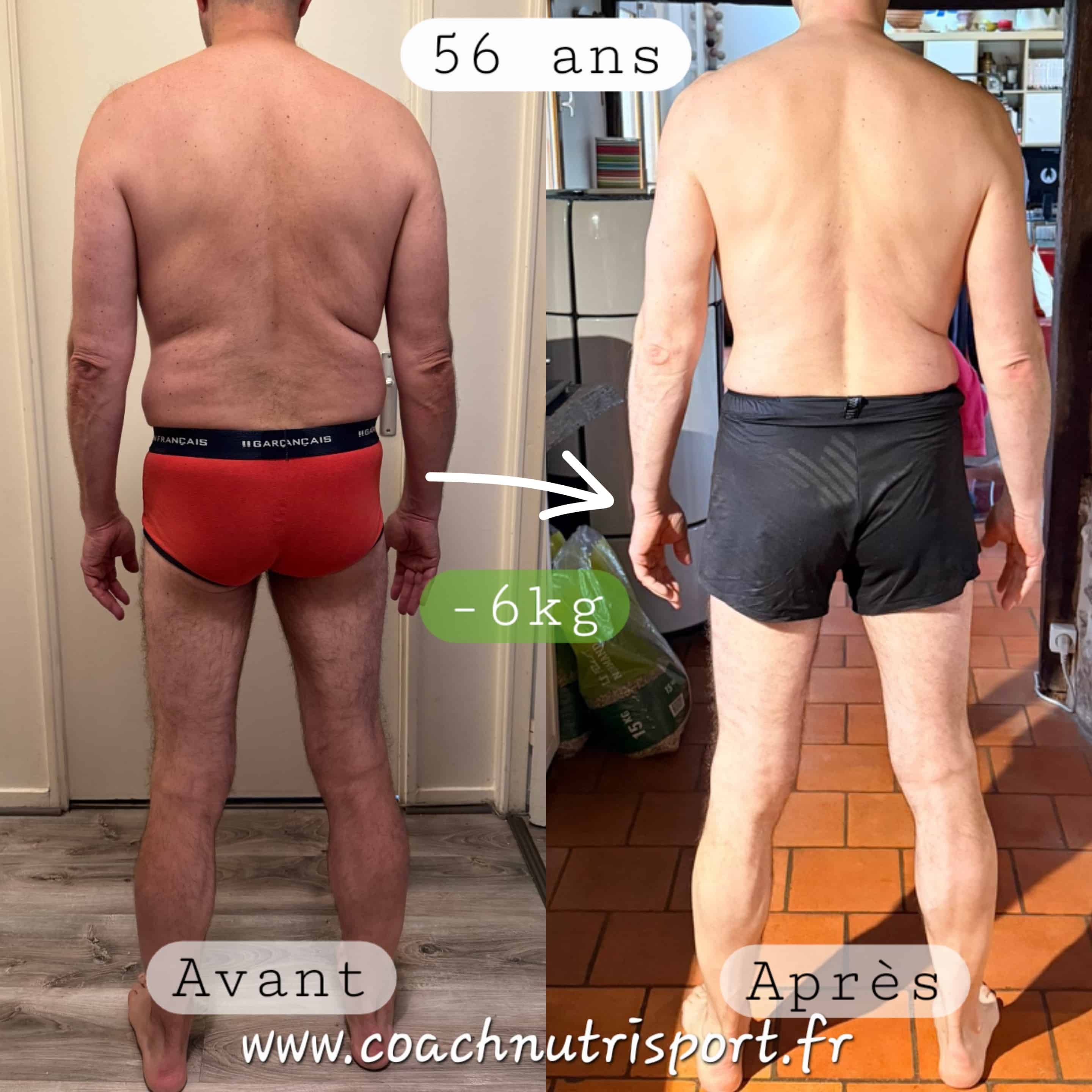 Perte de poids avant après — Coach NutriSport