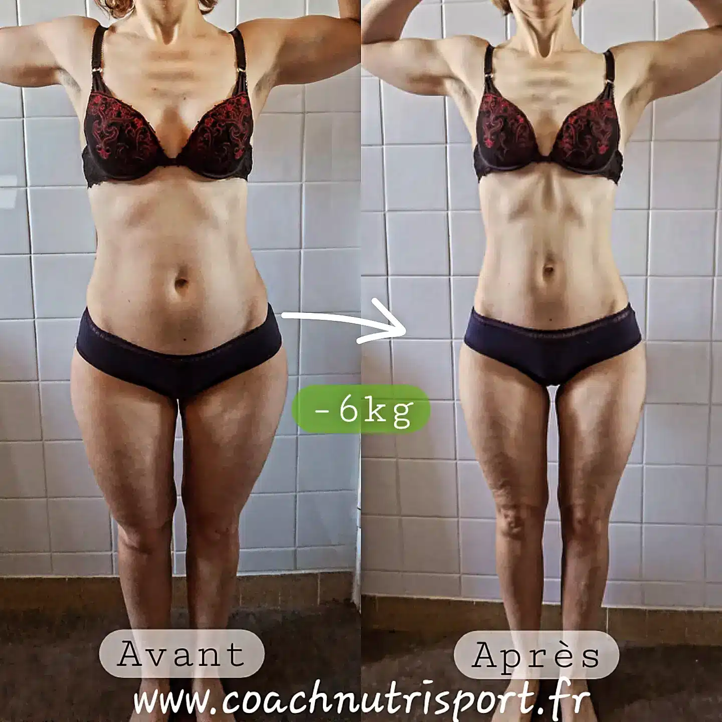Évolution physique avant après — Coach NutriSport