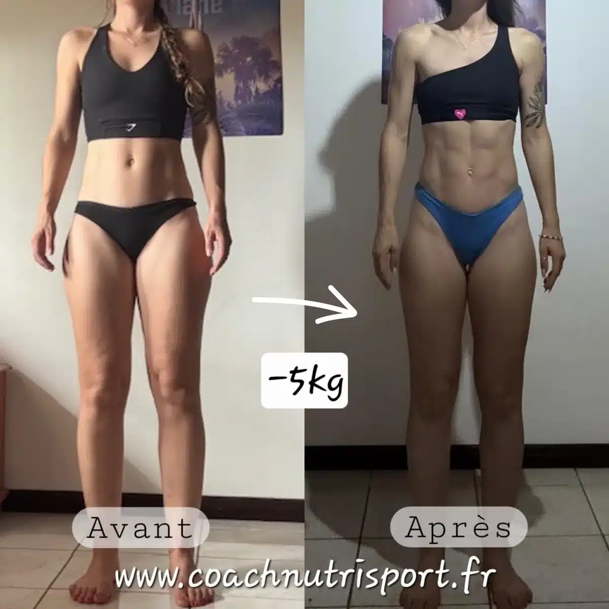 Transformation avant après — résultat coaching