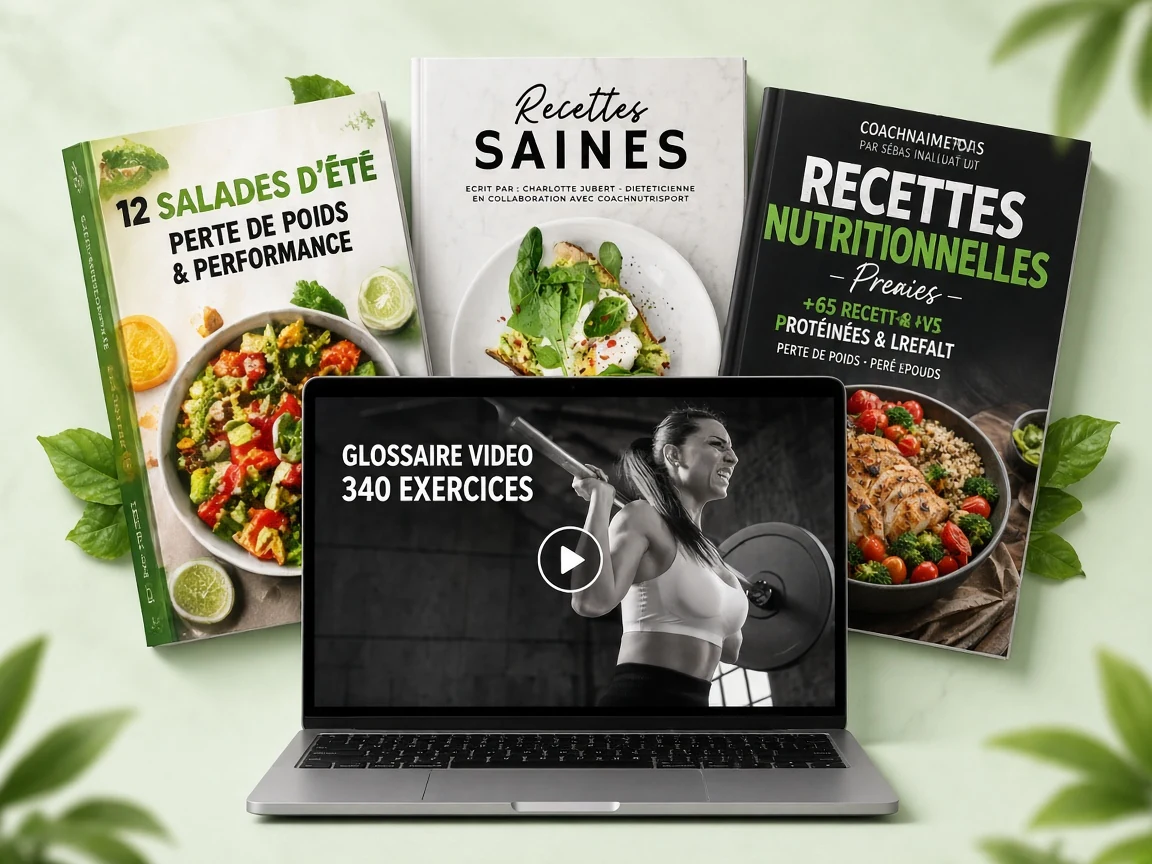 Ebooks recettes CoachNutriSport et glossaire vidéo 340 exercices